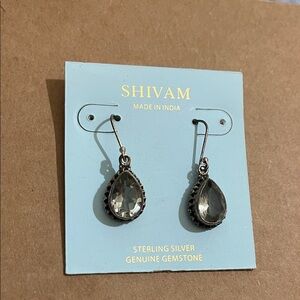 SHIVAM Sterling Silver Earrings with Genuine Gemstone, NWT! Stunning!